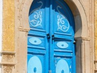 THE DOORS OF TUNISIASIDI BOU SAID. THE JASMINE VILLAGE